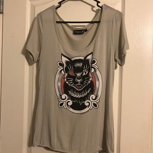 Sourpuss Clothing shirt-sleeve tee, black cat